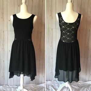 GUESS lace back, high low black dress, Size M